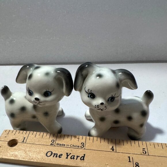 Vintage Anthropomorphic Dalmatian Puppy Salt & Pepper Shakers Spotted Dogs Japan - Picture 9 of 9